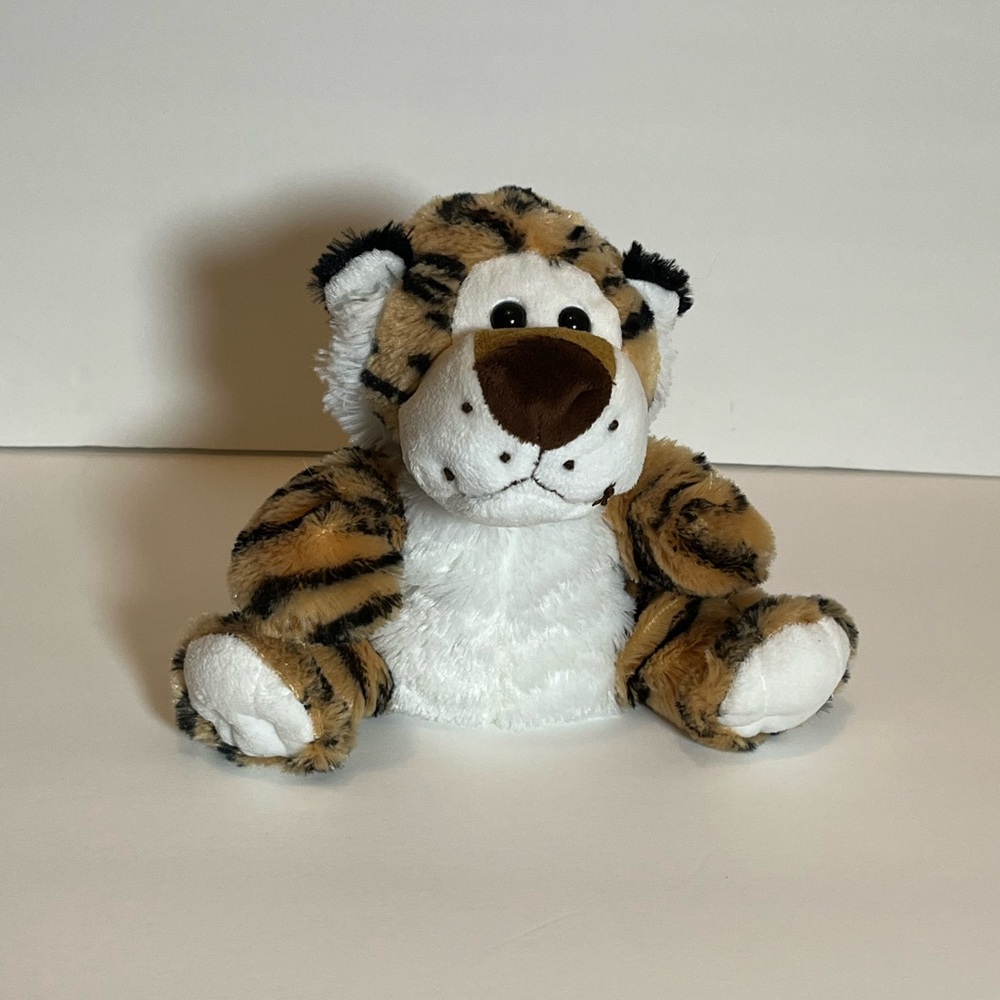 Plush Tiger Hand Puppet - Orange and White